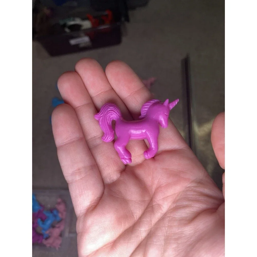 Lot of 21 Mini Silicone Unicorn Figures Pink Purple Blue 1
